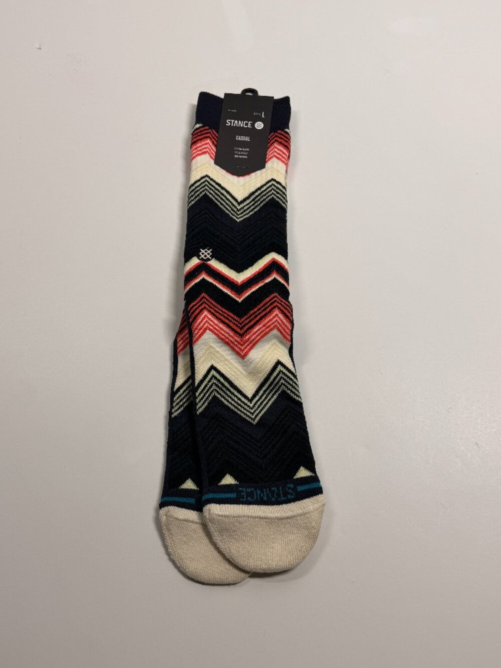NWT Stance Cotton Blend Crew Socks - Modern Striped - Large